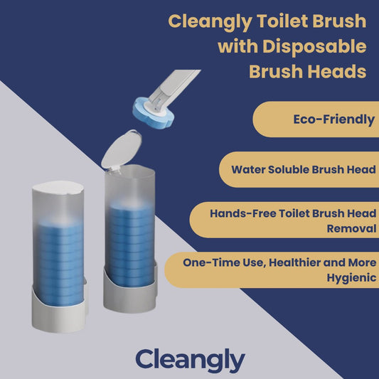 Cleangly Toilet Brush with Disposable Brush Heads