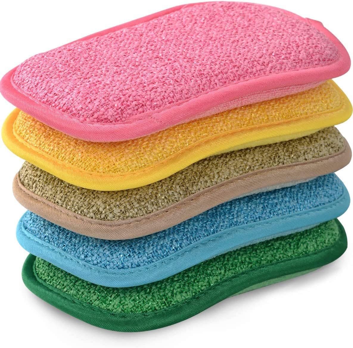 5 PCS Kitchen Bathroom Cleaning Sponges Eco Non-Scratch for Dish,Scrub  Sponges